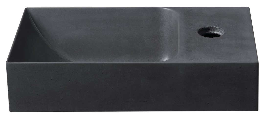 PICCOLINO umywalka betonowa, 30,8x17cm, bateria z prawej strony, antracyt PICCOLINO umywalka betonowa, 30,8x17cm, bateria z prawej strony, antracyt