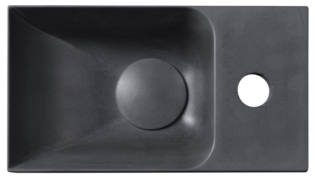 PICCOLINO umywalka betonowa, 30,8x17cm, bateria z prawej strony, antracyt PICCOLINO umywalka betonowa, 30,8x17cm, bateria z prawej strony, antracyt