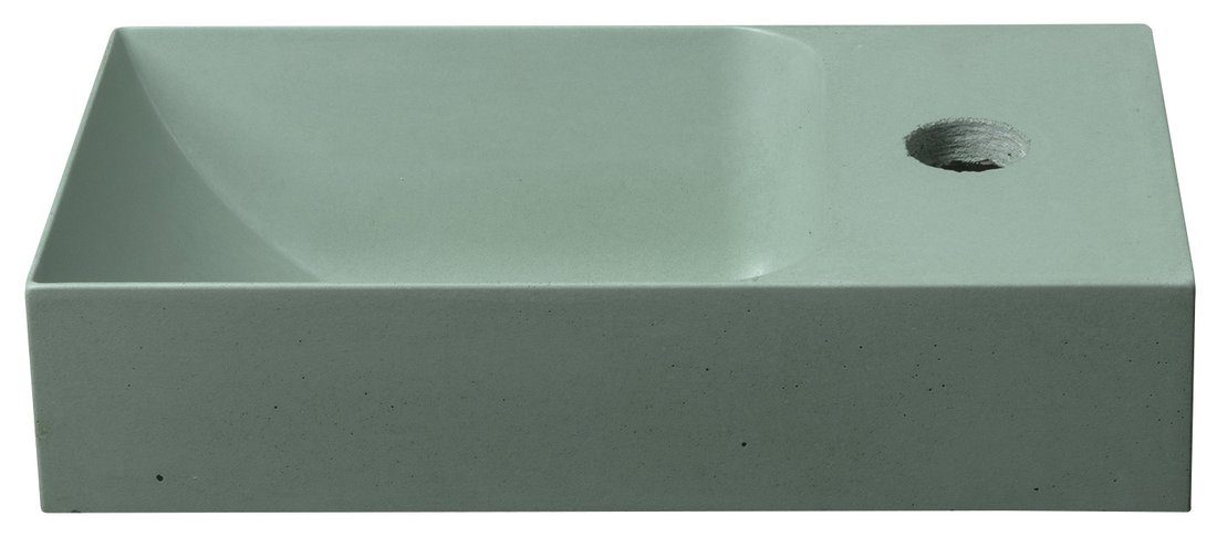 PICCOLINO umywalka betonowa, 30,8x17cm, bateria z prawej strony, zielony PICCOLINO umywalka betonowa, 30,8x17cm, bateria z prawej strony, zielony