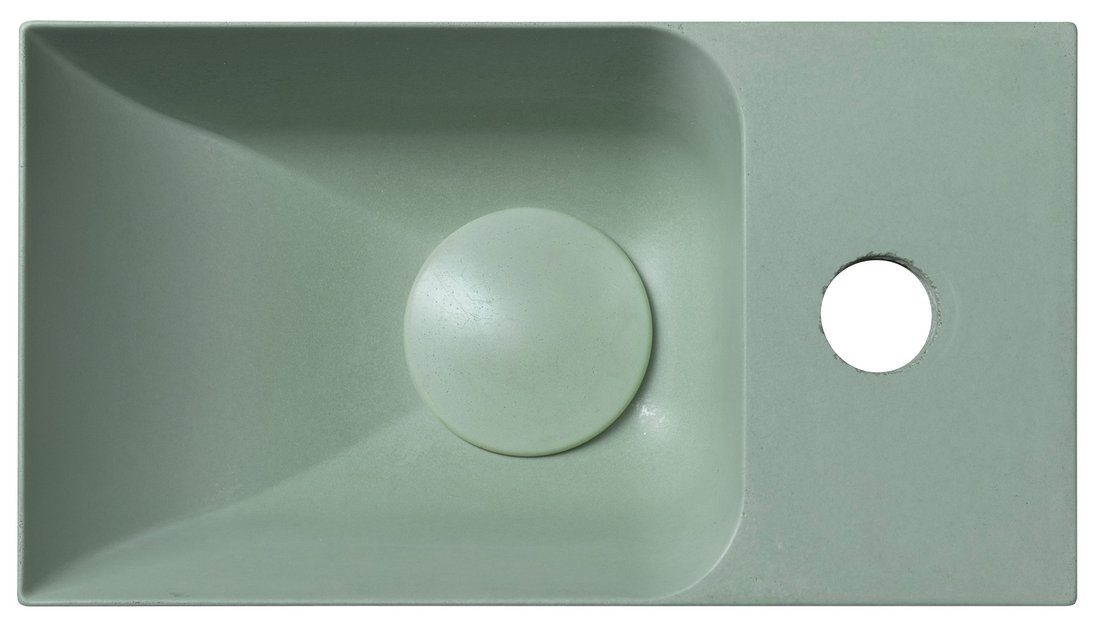PICCOLINO umywalka betonowa, 30,8x17cm, bateria z prawej strony, zielony PICCOLINO umywalka betonowa, 30,8x17cm, bateria z prawej strony, zielony