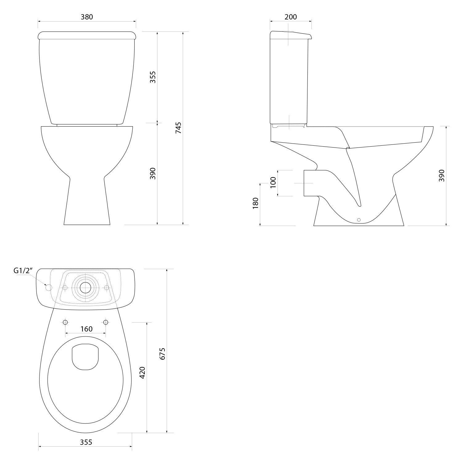 JOSE kompakt WC odpływ poziomy przycisk 3/6L biały JOSE kompakt WC odpływ poziomy przycisk 3/6L biały