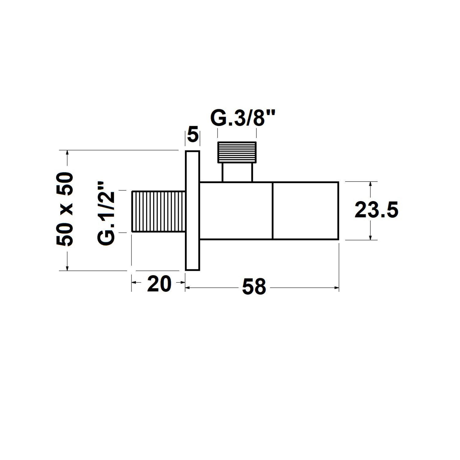 Zawór kątowy 1/2"x3/8" złoty mat Zawór kątowy 1/2"x3/8" złoty mat
