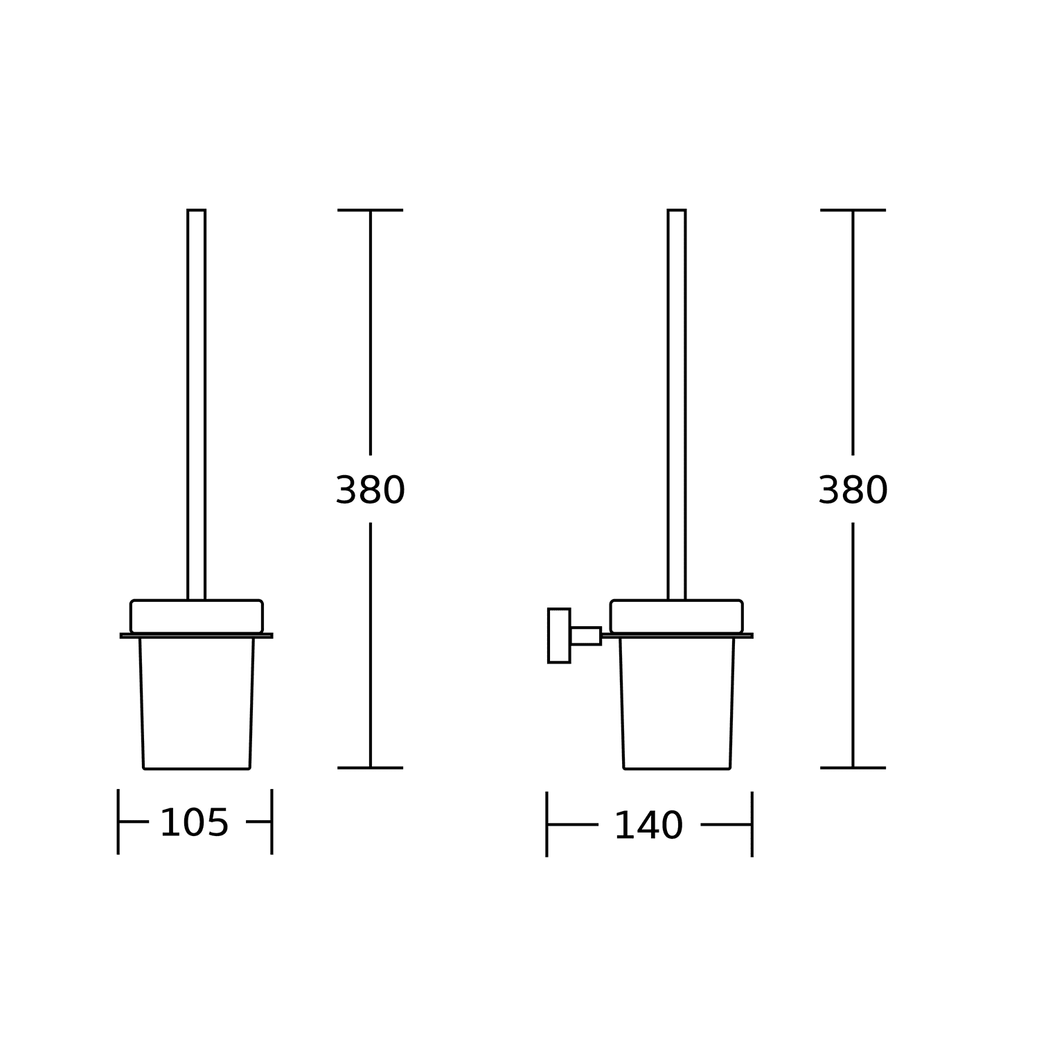 APOLLO wisząca szczotka do WC mleczne szkło/czarny mat APOLLO wisząca szczotka do WC mleczne szkło/czarny mat