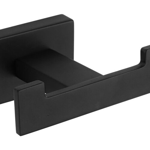 APOLLO wieszak na ręczniki podwójny czarny mat