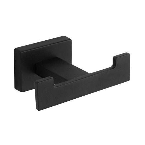 APOLLO wieszak na ręczniki podwójny czarny mat