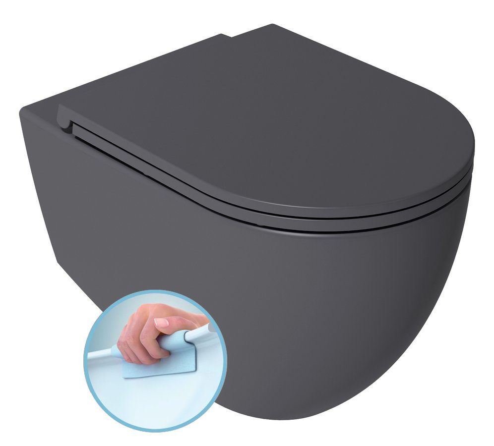 INFINITY miska WC wisząca Rimless 36,5x53 cm antracyt INFINITY miska WC wisząca Rimless 36,5x53 cm antracyt