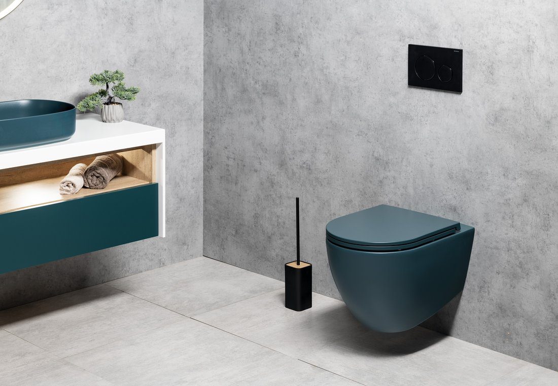 INFINITY miska WC wisząca, Rimless, 36,5x53cm, petrol mat - obrazek 7
