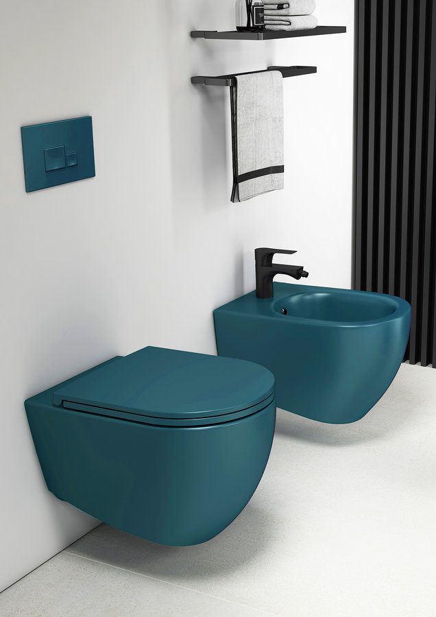 INFINITY miska WC wisząca, Rimless, 36,5x53cm, petrol mat - obrazek 8