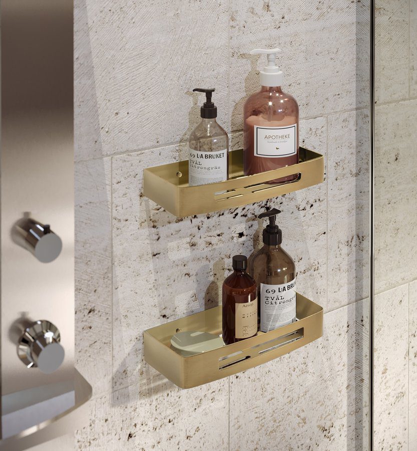 SMART półka do kabiny prysznicowej, 300x45x128mm, złoto mat SMART półka do kabiny prysznicowej, 300x45x128mm, złoto mat