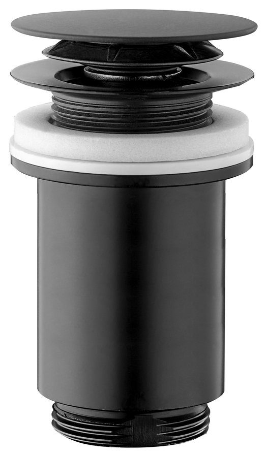 Korek umywalkowy 5/4“ klik/klak duży grzybek max 80 mm czarny mat Korek umywalkowy 5/4“ klik/klak duży grzybek max 80 mm czarny mat
