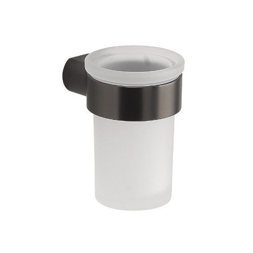 PIRENEI kubek kosmetyczny szkło mleczne/gun metal