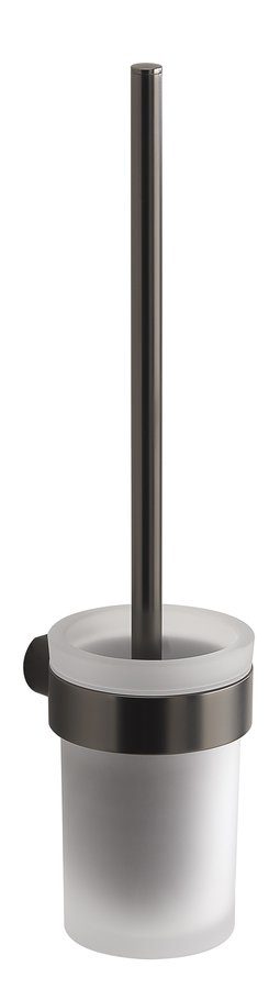 PIRENEI szczotka WC ścienna szkło mleczne gun metal PIRENEI szczotka WC ścienna szkło mleczne gun metal
