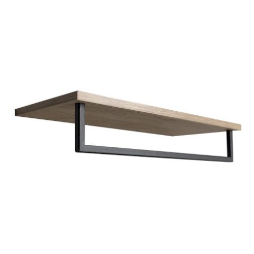 SKA półka na ręczniki z relingiem 600x250mm kolor dąb/czarny mat