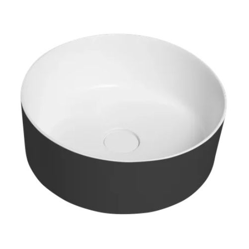 THIN umywalka nablatowa Ø38 cm, carina/biały mat