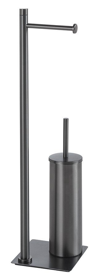 TRILLY stojak z wieszakiem na papier toaletowy oraz szczotką WC gun metal TRILLY stojak z wieszakiem na papier toaletowy oraz szczotką WC gun metal