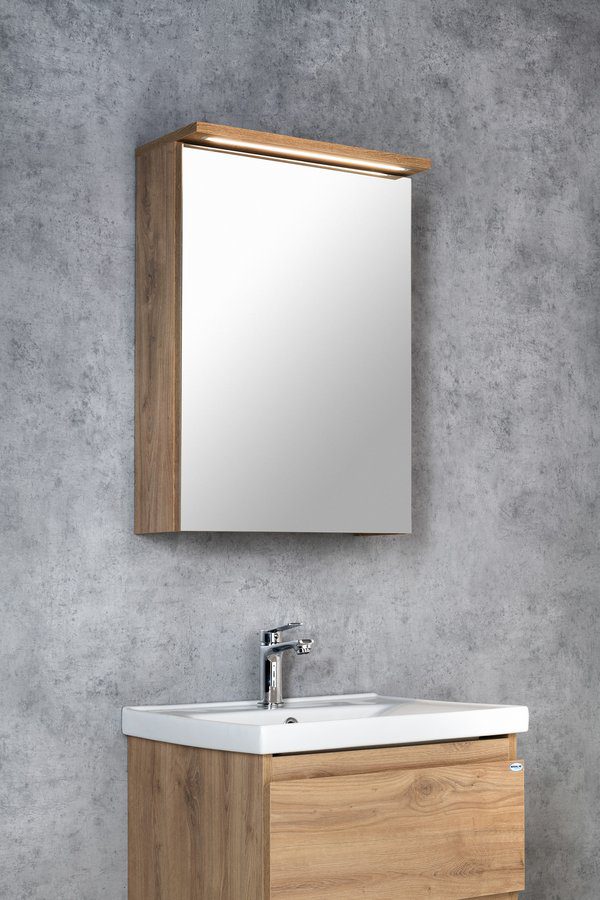 KAWA STRIP szafka z lustrem oświetlenie LED 50x70x22cm dąb emporio KAWA STRIP szafka z lustrem oświetlenie LED 50x70x22cm dąb emporio