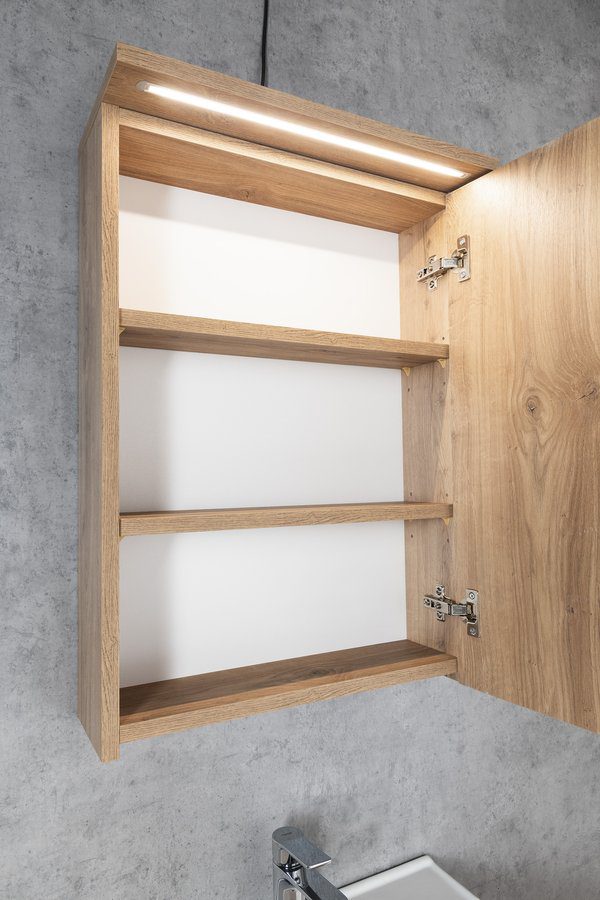 KAWA STRIP szafka z lustrem oświetlenie LED 50x70x22cm dąb emporio KAWA STRIP szafka z lustrem oświetlenie LED 50x70x22cm dąb emporio