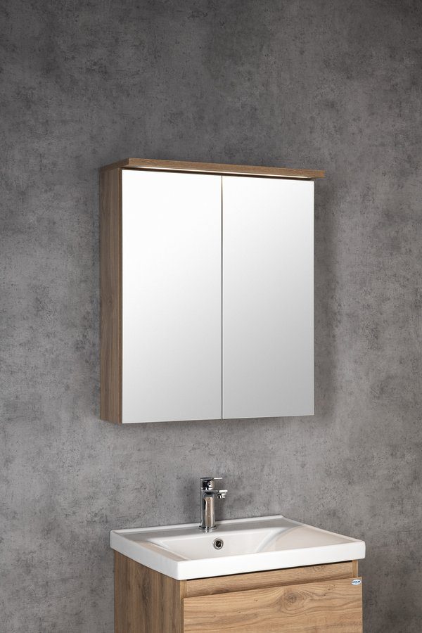 KAWA STRIP szafka z lustrem oświetlenie LED 60x70x22cm dąb emporio KAWA STRIP szafka z lustrem oświetlenie LED 60x70x22cm dąb emporio