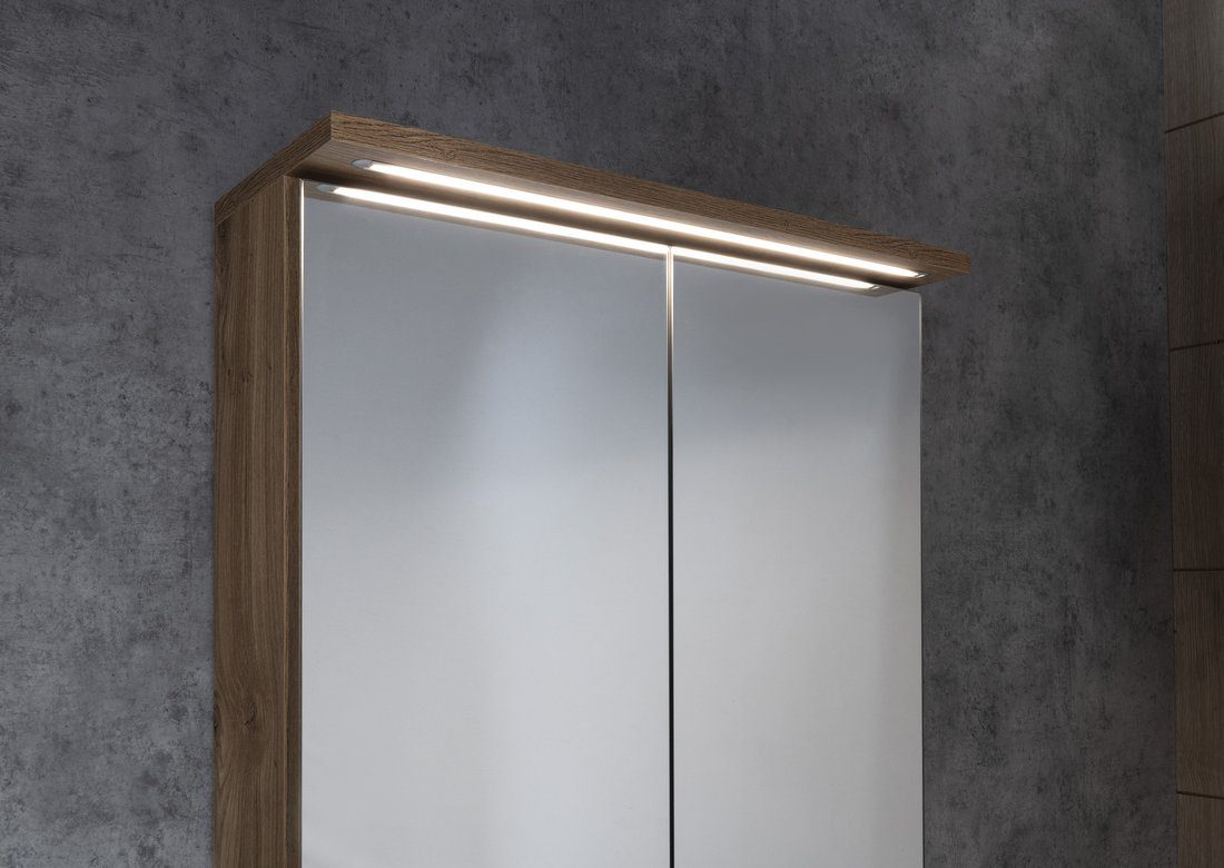 KAWA STRIP szafka z lustrem oświetlenie LED 60x70x22cm dąb emporio KAWA STRIP szafka z lustrem oświetlenie LED 60x70x22cm dąb emporio
