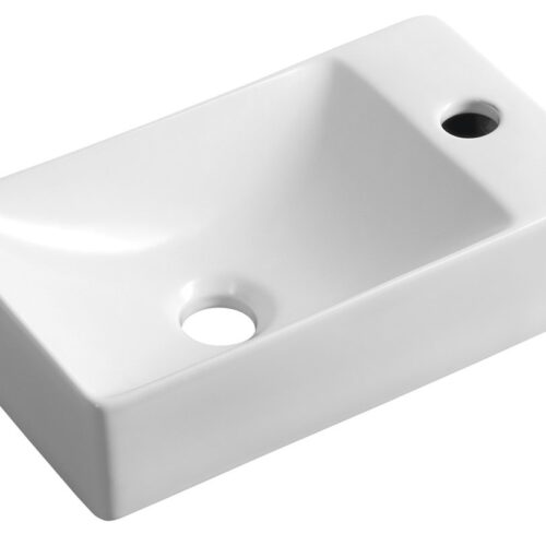 MARGITHA umywalka ceramiczna 38x22cm otwór na baterię po prawej biała
