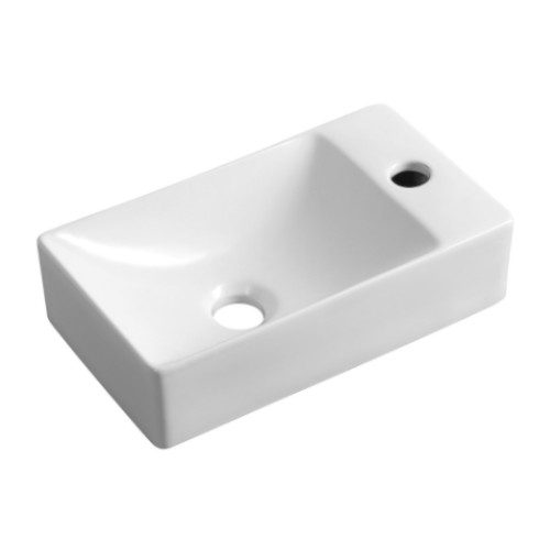 MARGITHA umywalka ceramiczna 38x22cm otwór na baterię po prawej biała