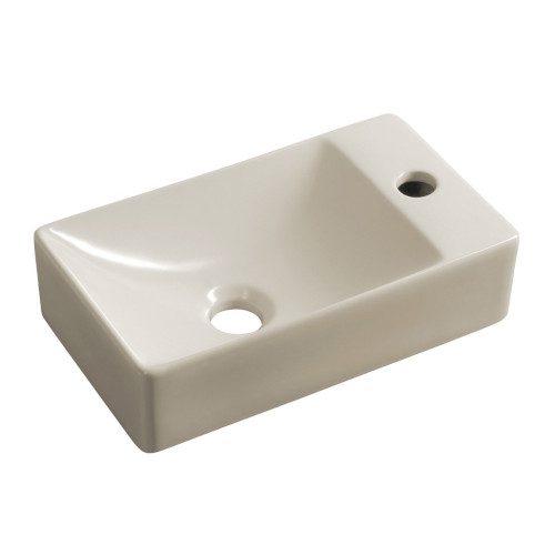 MARGITHA umywalka ceramiczna 38x22cm otwór na baterię po prawej beżowa