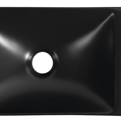 MARGITHA umywalka ceramiczna 38x22cm otwór na baterię po prawej czarny mat