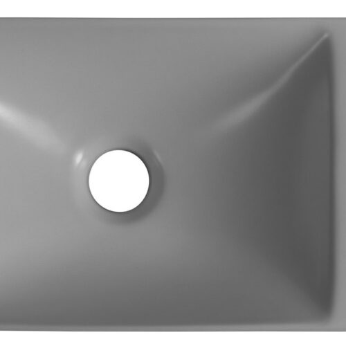 MARGITHA umywalka ceramiczna 38x22cm otwór na baterię po prawej szara