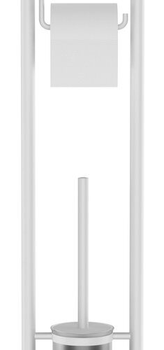 JUNDAH stojak z uchwytem na papier toaletowy i szczotkę WC biały