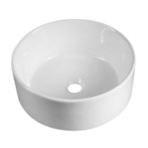 Umywalka ceramiczna nablatowa okrągła 40 cm biała Umywalka ceramiczna nablatowa okrągła 40 cm biała