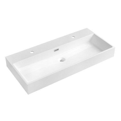AQUATIC umywalka kompozytowa 100x46 cm 2 otwory na baterie biała