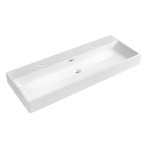 AQUATIC umywalka kompozytowa 120x46 cm 2 otwory na baterie biała