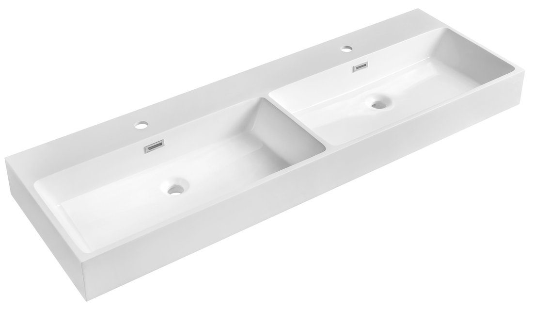 AQUATIC umywalka podwójna kompozytowa 140x46 cm biały AQUATIC umywalka podwójna kompozytowa 140x46 cm biały