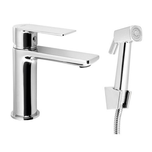 Bateria umywalkowa z prysznicem bidetowym chrom