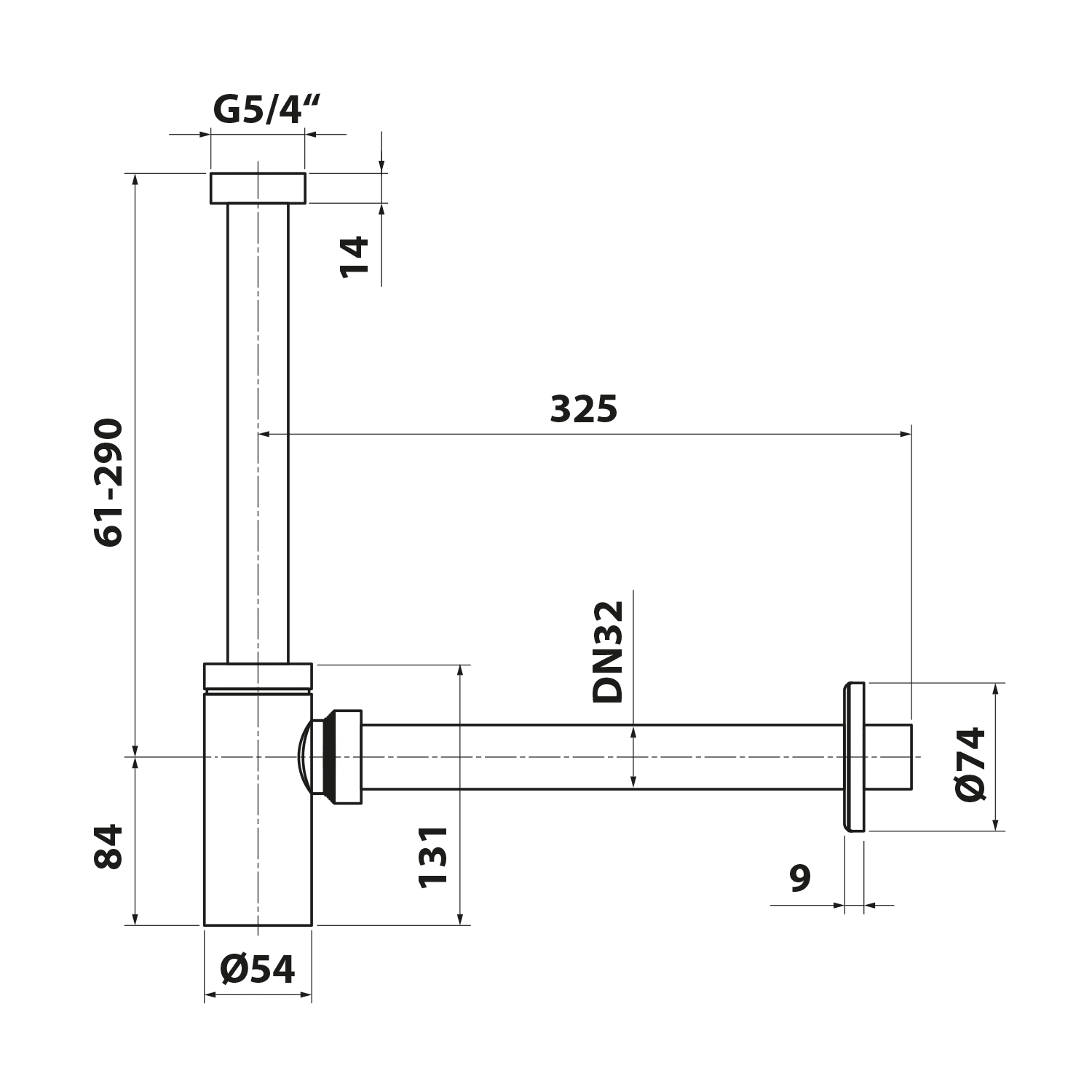 Syfon umywalkowy 5/4" odpływ 32 mm biały Syfon umywalkowy 5/4" odpływ 32 mm biały