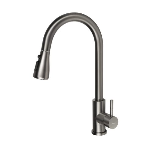 MIKELA bateria kuchenna z wysuwaną wylewką, gun metal