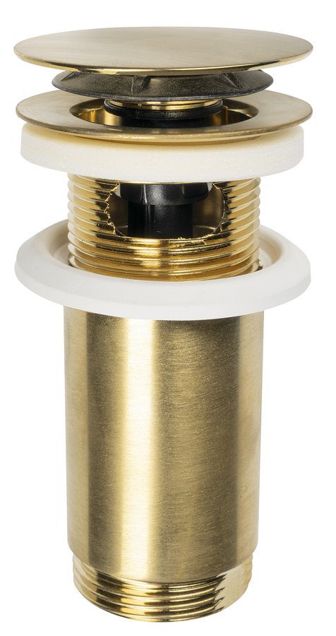 Korek umywalkowy 5/4" klik-klak duży grzybek max 80mm złoto mat Korek umywalkowy 5/4" klik-klak duży grzybek max 80mm złoto mat