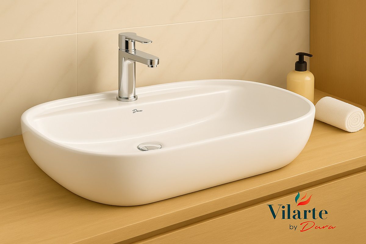 DURA umywalka nablatowa DREAM 60x40cm biała połysk