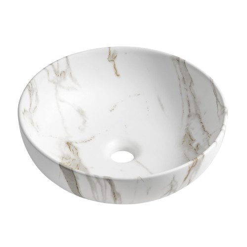 RONDANE umywalka ceramiczna nablatowa średnica 41cm bianco carrara
