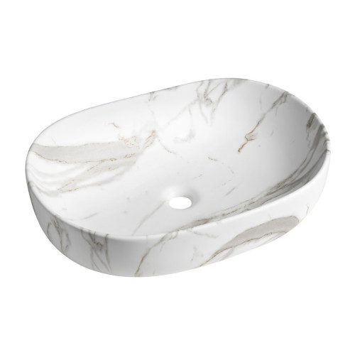 CALEO umywalka ceramiczna nablatowa 60x42cm bianco carrara CALEO umywalka ceramiczna nablatowa 60x42cm bianco carrara