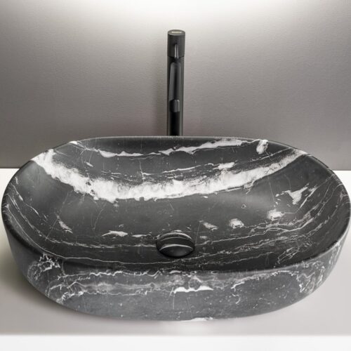 CALEO umywalka ceramiczna nablatowa 60x42cm carnico marmur
