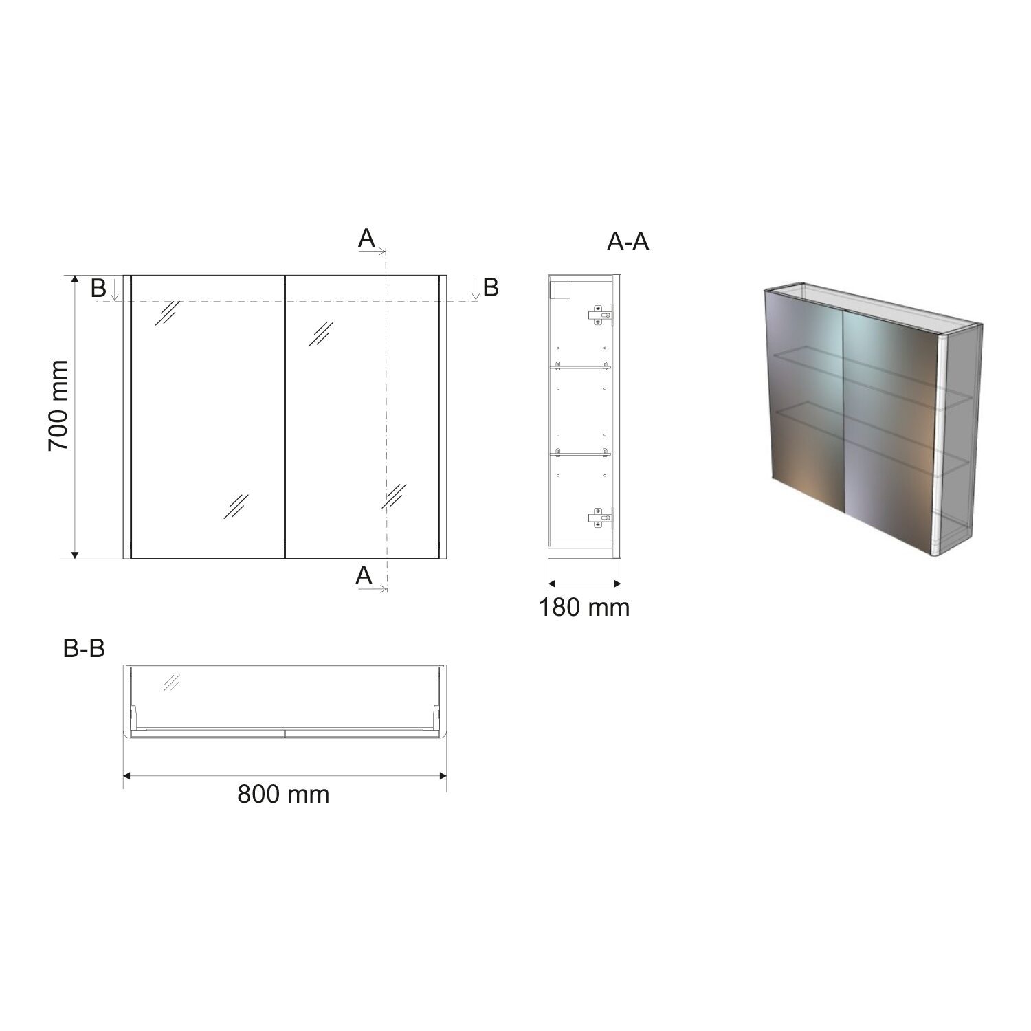 DENEB szafka z lustrem 80x70x18 cm biały mat DENEB szafka z lustrem 80x70x18 cm biały mat