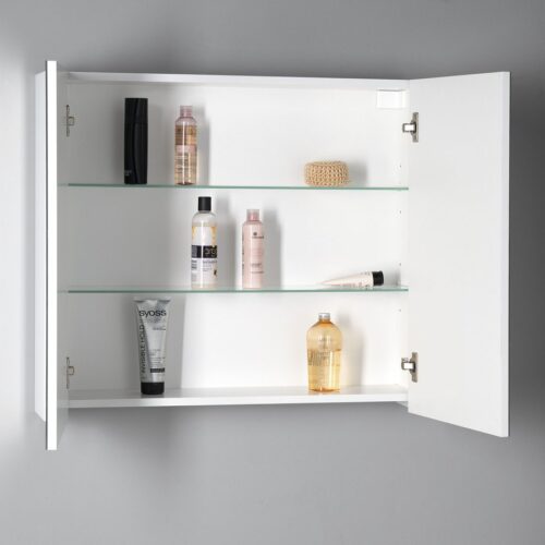 DENEB szafka z lustrem 80x70x18 cm biały mat