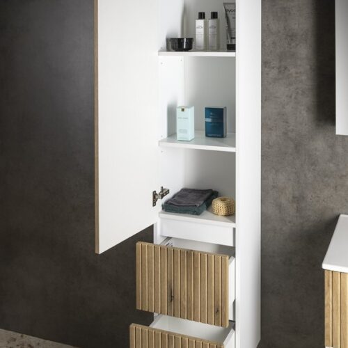 PANEDA STRIP szafka wysoka wisząca 35x165x31 cm lewa/prawa dąb emporio