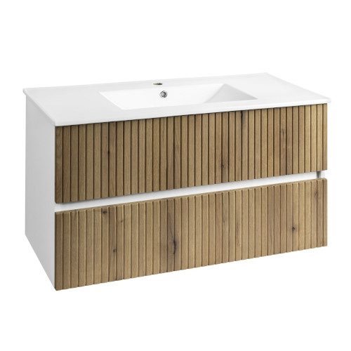 PANEDA STRIP szafka umywalkowa 99,5x55x45,2 cm dąb emporio