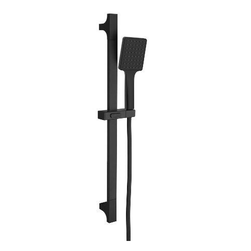 Zestaw prysznicowy przesuwny uchwyt 680mm czarny mat