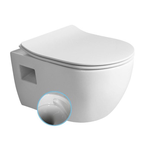 LUNA WC wiszące Vortex Rimless 35,5x49cm biały