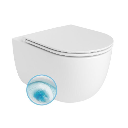 GLANZ WC misa wisząca, Vortex Rimless, 36x52,5cm, biały