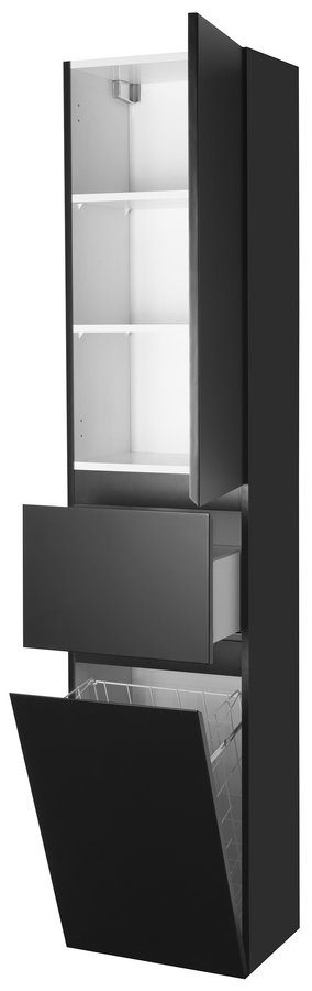 ALTAIR słupek wysoki z koszem na bieliznę 40x184x31 cm czarny mat prawa ALTAIR słupek wysoki z koszem na bieliznę 40x184x31 cm czarny mat prawa