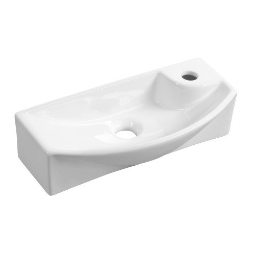 CARLON umywalka ceramiczna 45x22 cm otwór na baterię po prawej stronie biała